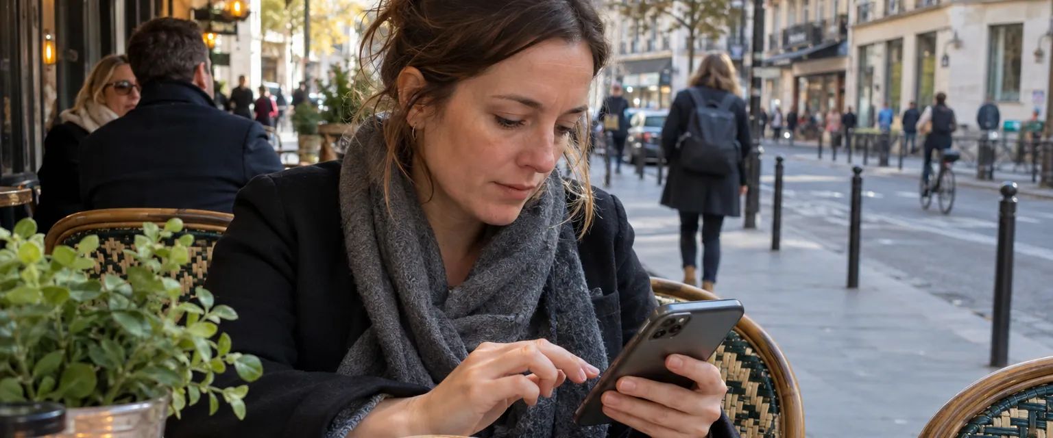 Une personne utilise une application sur son smartphone